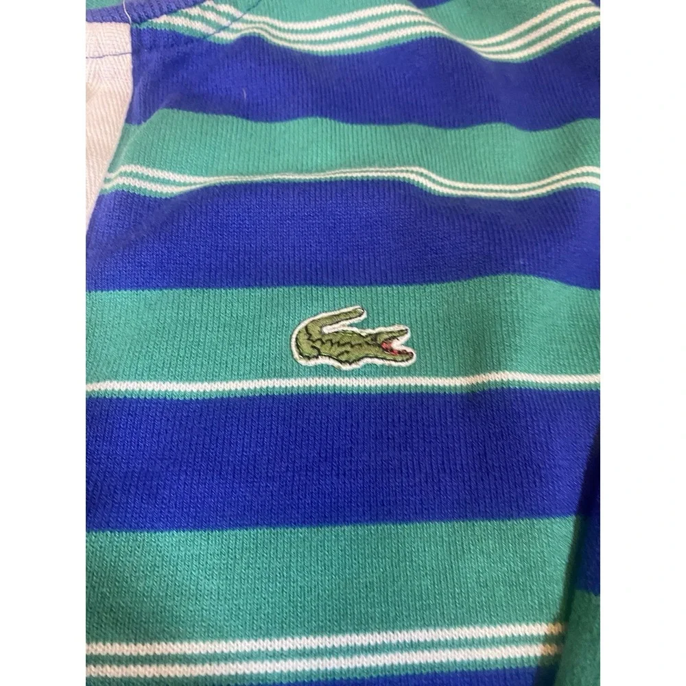 Lacoste vintage‎ striped rugby polo long sleeve shirt